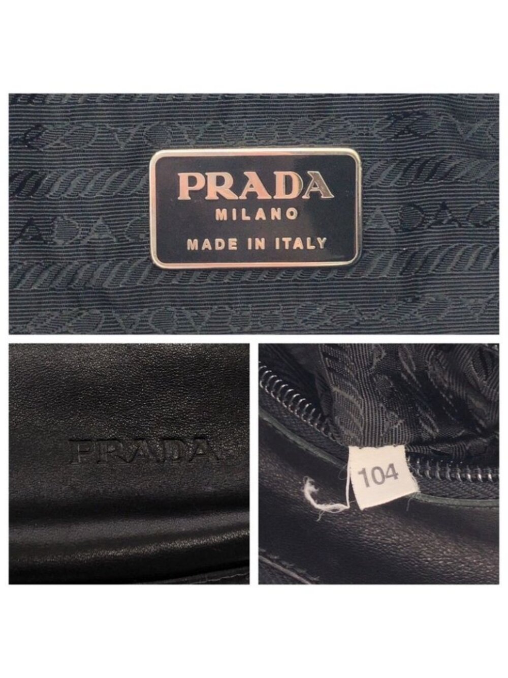 ★SOLD★ Prada Plastic Handle Logo Black Hobo Shoulder Bag - Picture 4 of 9